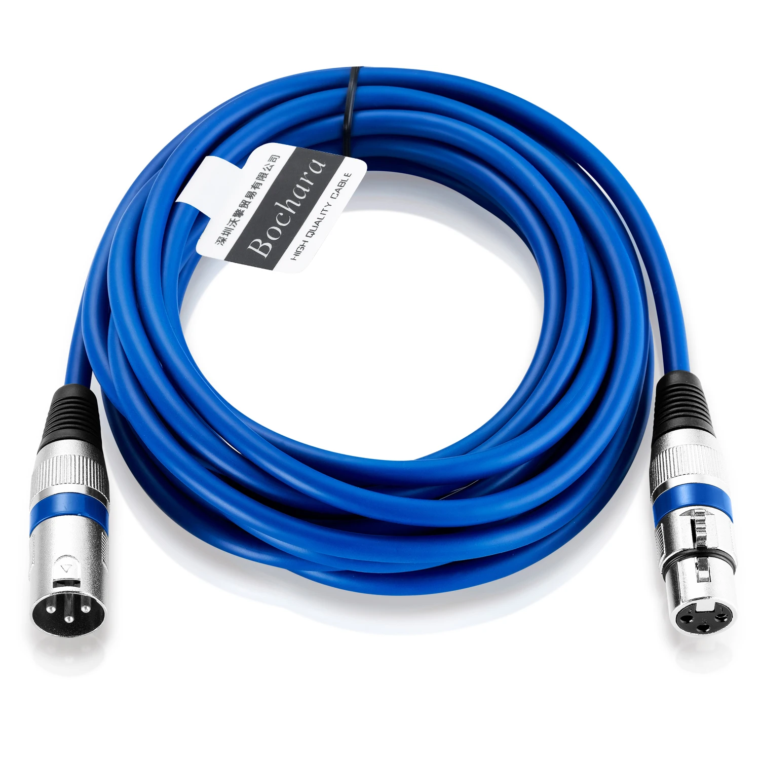 Bochara Premium Coloured XLR Cable - Male to Female - OFC Audio with Foil & Braided Shielding