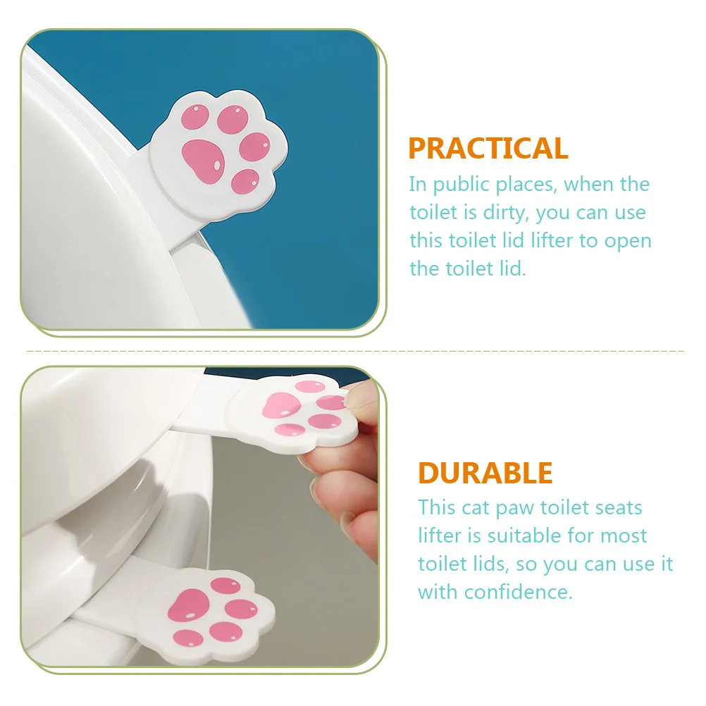 6 Pcs Cat Claw Lid Lifter Toilet Seat Cover Self Adhesive Knob Holder Pp Elder Paw Bathroom Accessories
