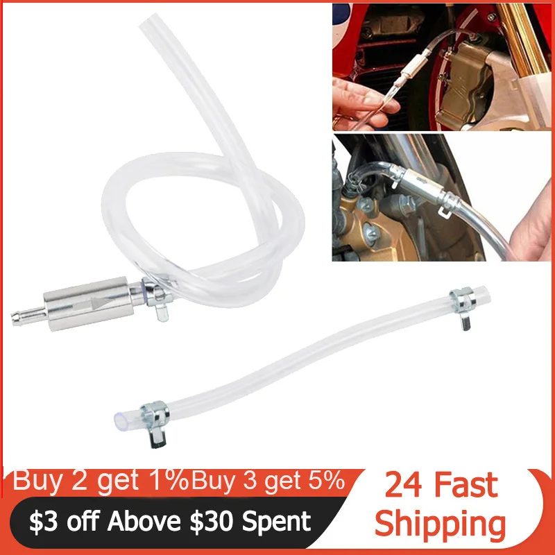 Clutch Brake Bleeder Hose One Way Valve Tube Motorcycle Car Hydraulic Brake Clutch Bleeding Tool Kit Accessories