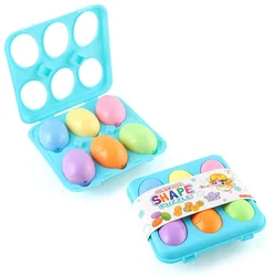 Colorful Shape Sorting Montessori Egg Toy for Toddlers - Educational STEM Gift (6pcs blue)