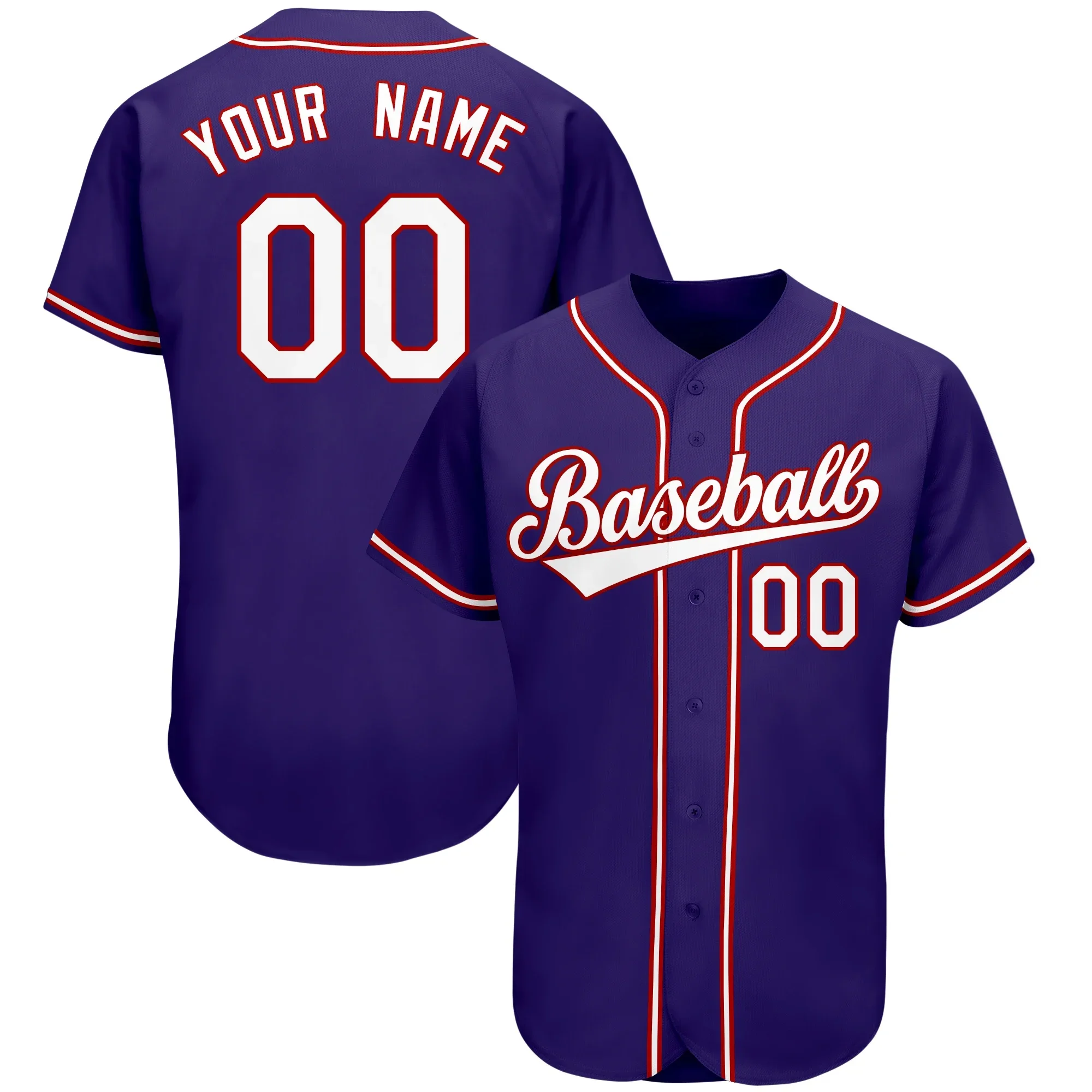 Chea Purple Baseball Jersey Embroidered Fashion Jerseys Stitched College Students&lsquo; Sport Shirts Indoor&Outdoor
