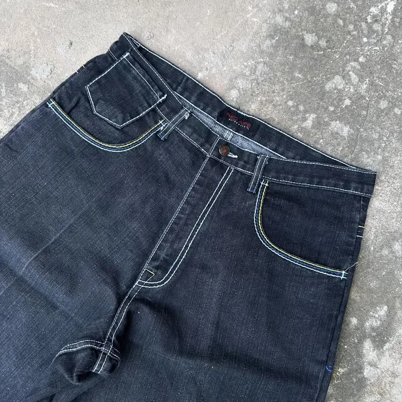 Denim Shorts Summer Jeans Shorts Dark style pattern printed denim shorts men's high street personality Harajuku style loose fashion wide leg ins five-point pants