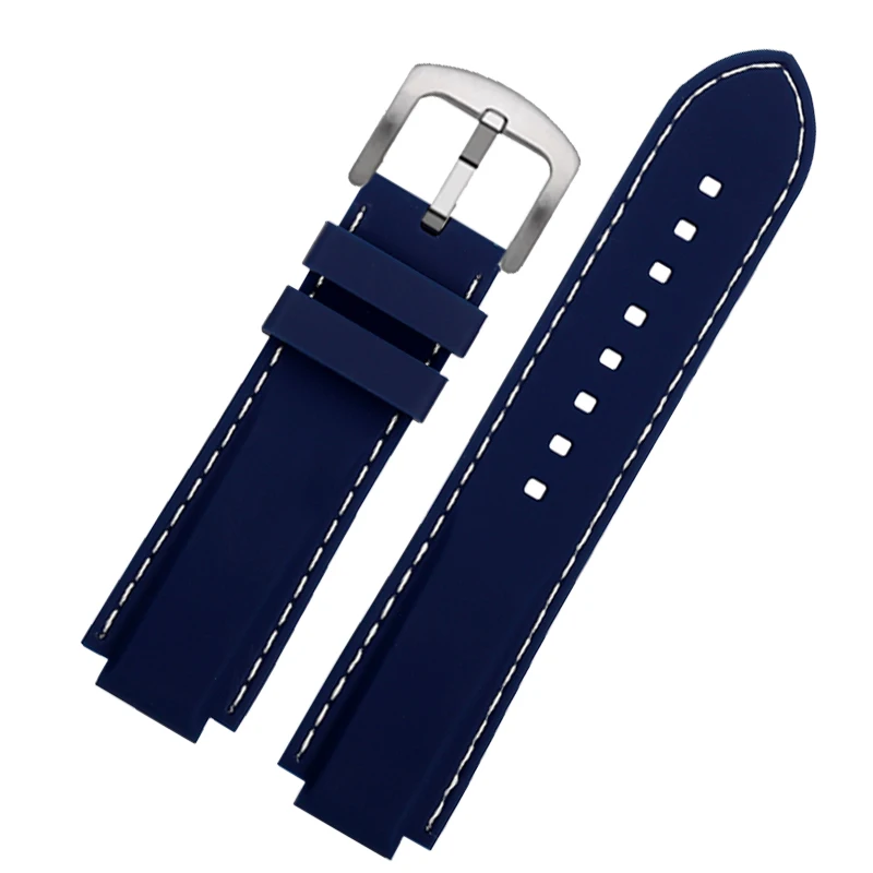 Waterproof Silicone Sports Watch Strap with 24-16mm Raised Mouth Design for Timex Tidal Compass Series
