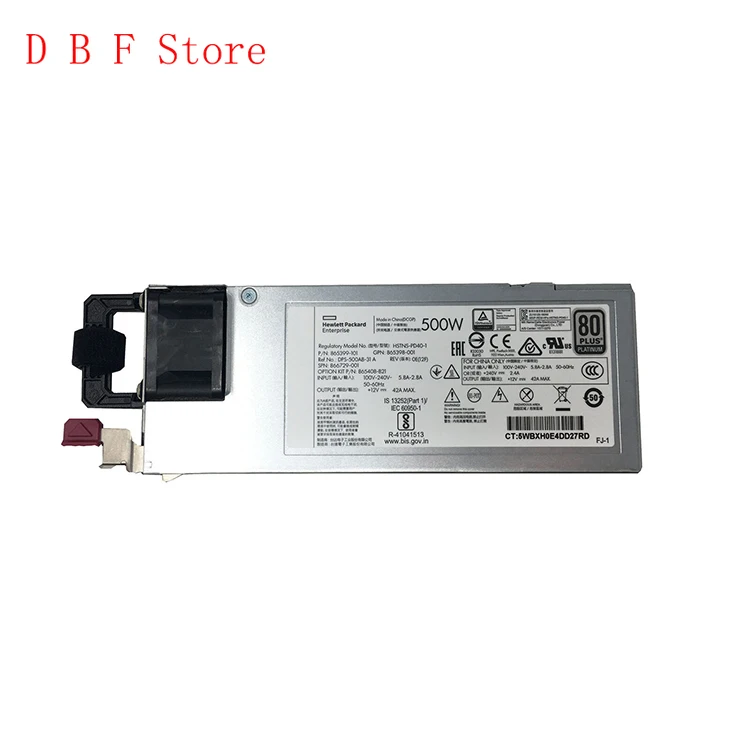 

Оригинальный 865408-B21 HPE 500 Вт Гибкий слот Платиновый источник питания 865398-001 866729-001 Для DL380 G10