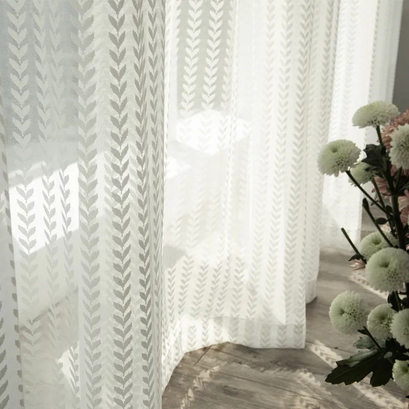 

Sprout Yarn Lace Yarn Modern American Style Curtains for Living Dining Room Bedroom