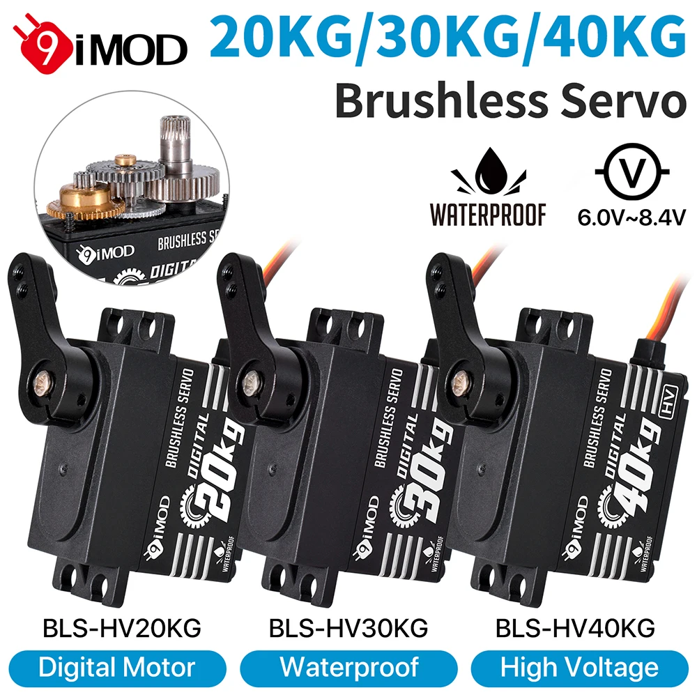 9imod Bürstenloses Servo Wasserdichtes digitales Metallgetriebe-Servo für 1/8 1/10 RC Crawler Car Boat