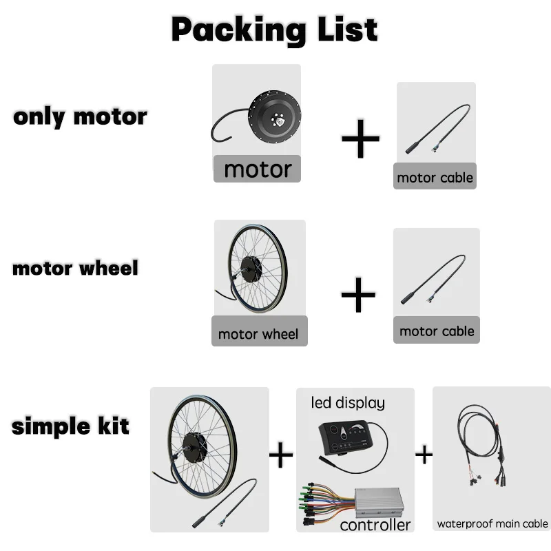 36V 250W 350W 500W Electric Bike Conversion Kit Brushless Gear