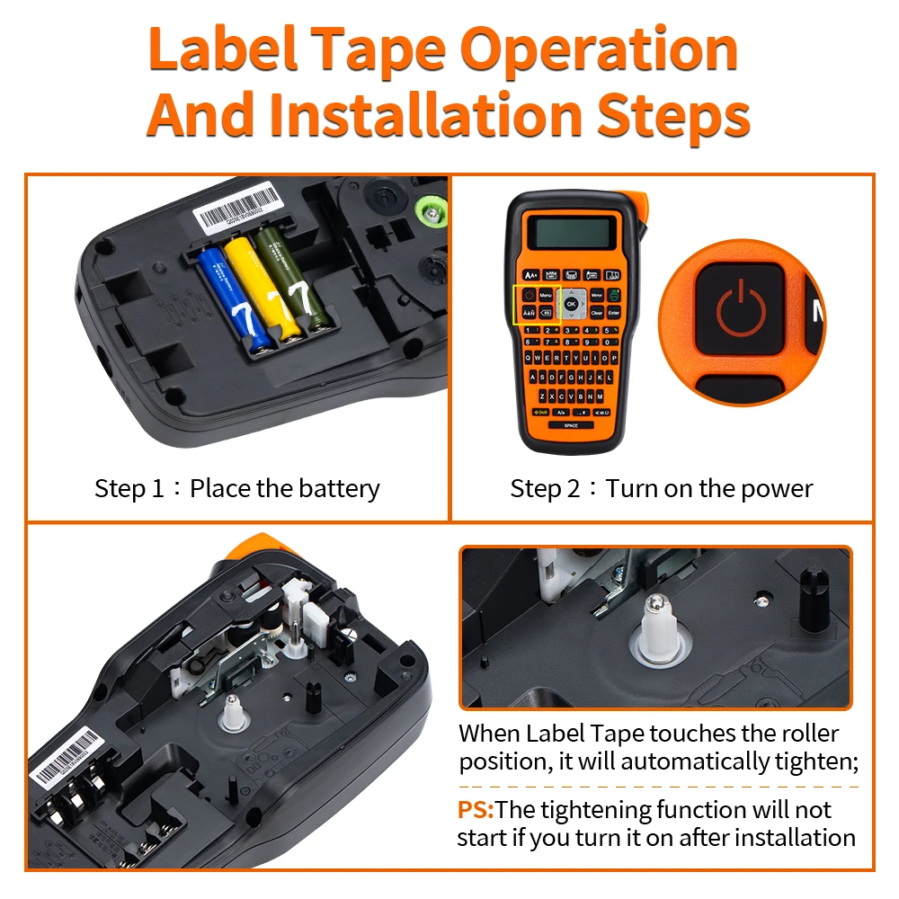 Impressora de Etiquetas E1000 Pro Label Maker Industrial Compatível para Brother 12 mm Tze231 631 Tze 531 - Imagem 6