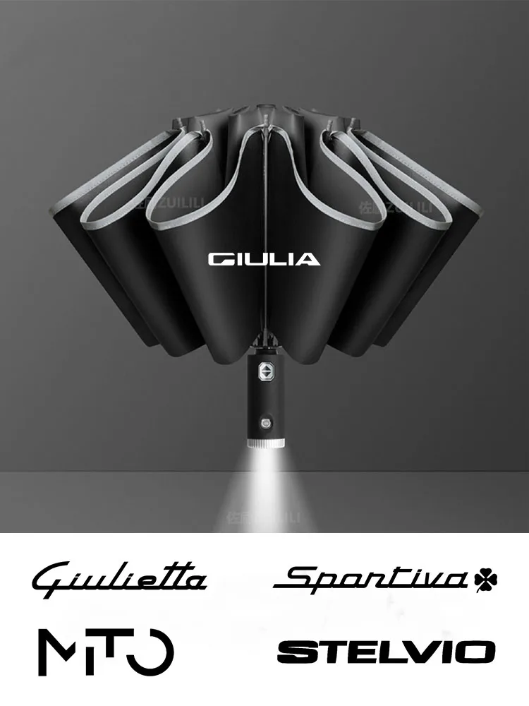 Car Automatic Folding Windproof Sunshade Umbrella For Alfa Romeo Giulia Giulietta Mito Sportiva Stelvio 4C 147 156 157 159