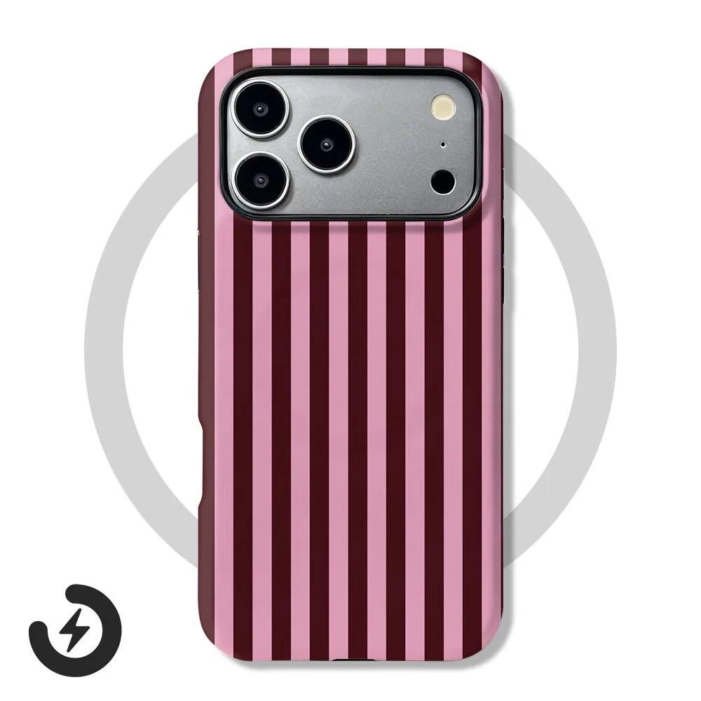 Magnetic Stripe Print Phone Case with 2-in-1 Design