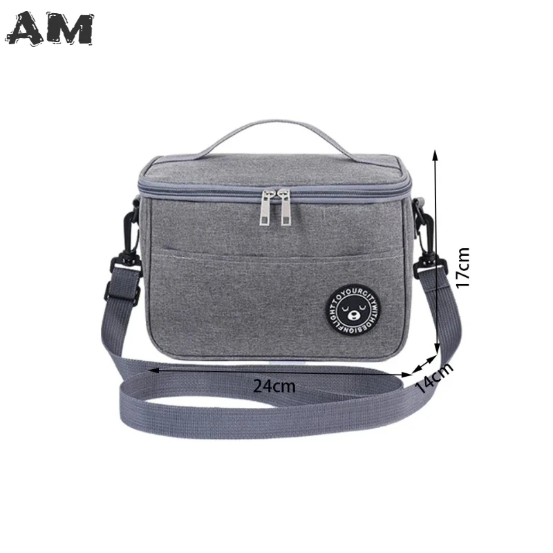Lunch Bag Bento Bag Cooler Bag Size Small Food Thermal Lunch Box Bag Durable Waterproof Office Cooler Lunchbox Organizer School Kids Insulated Case with Strap