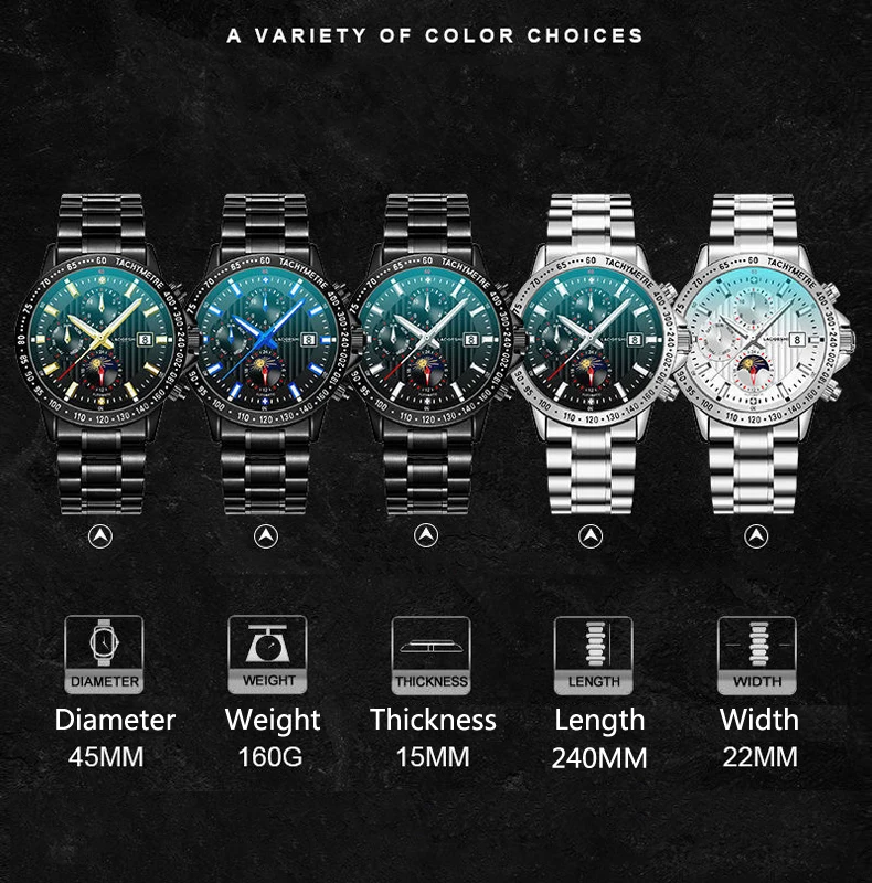 Mens Watches Top Brand Luxury Fashion Waterproof Luminous Quartz Business Sports Wristwatch Gifts for Men Relogio Masculino