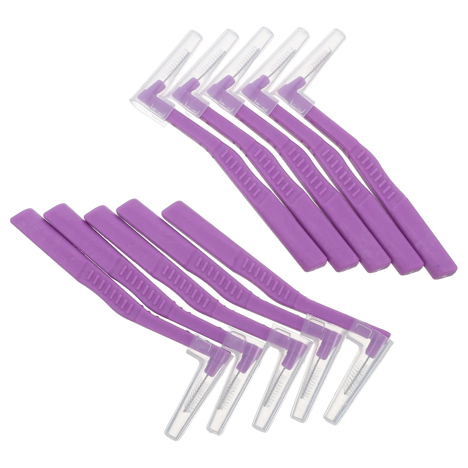 치아교정용 치간칫솔 10개입, 2.5mm L자형 각진 딥클리닝 치간칫솔, 부드러운 칫솔모, 잇몸용 치간픽, 구강용