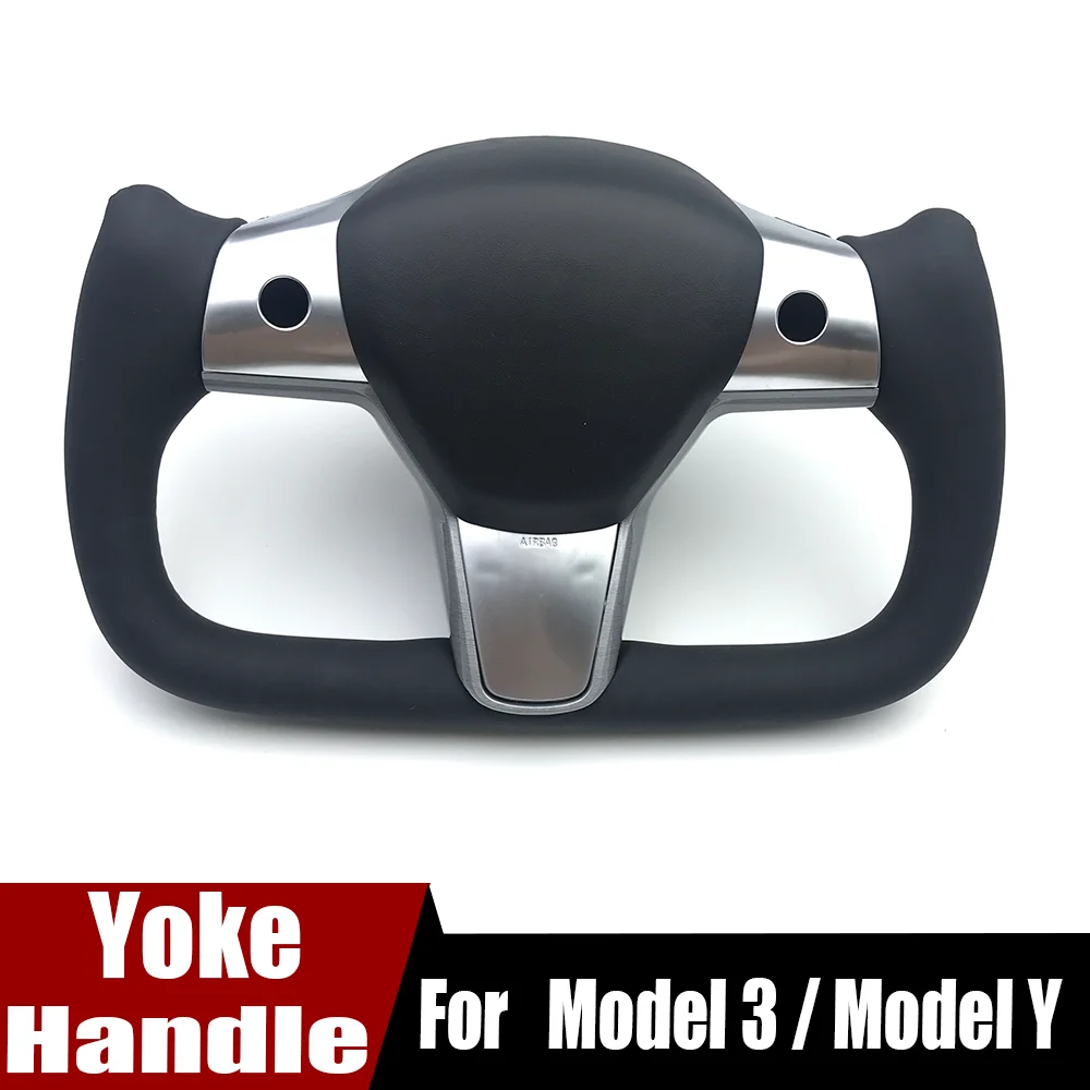 

Yoke Steering Wheel For Tesla Model 3 Model Y 2017 - 2023 350mm /370mm NAPA Leather Heating Customization Personalized Modified