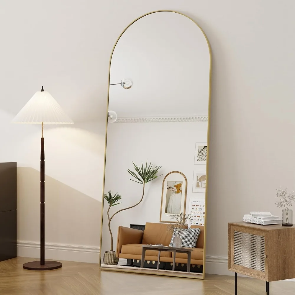 

Large Mirror 71"x30" Full Body With Lights Floor Mirrors Full Body Length Gold Standing Living Room Furniture Aluminum Frame