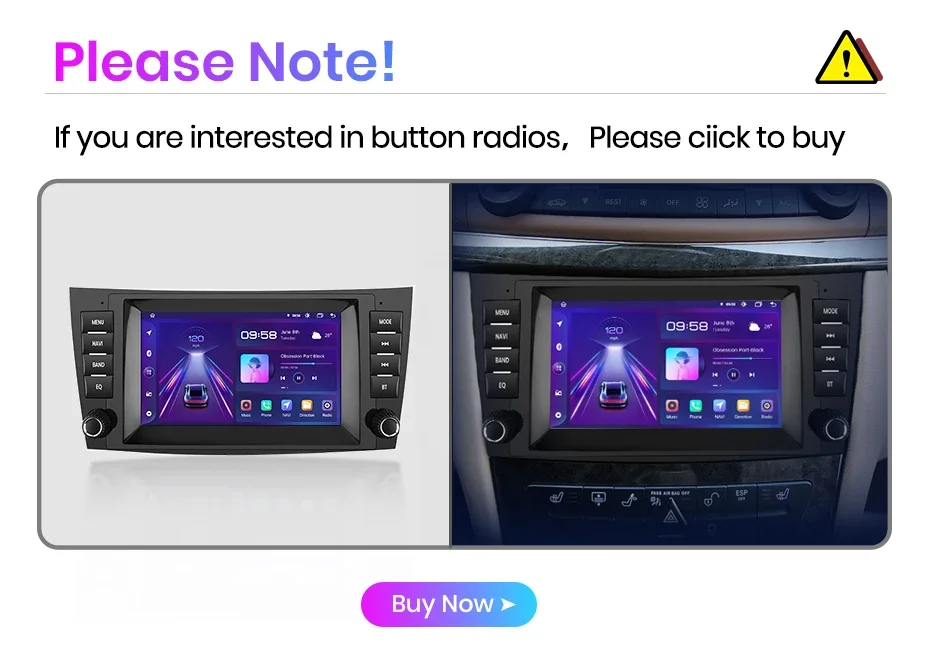 Für Mercedes Benz E Klasse W211 2002-2009 Drahtlose CarPlay für Apple Android Auto Auto Radio GPS Multimedia Stereo – Detail 3