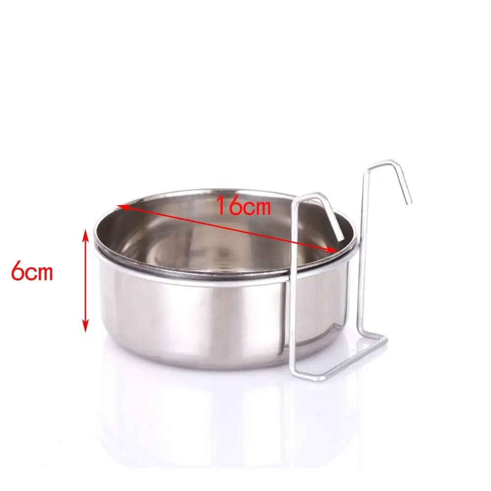 thumbnail image 1 of Herramientas de alimentación para mascotas de acero inoxidable duraderas, colgantes, jaula, taza, cuenco estacionario para perros y gatos, cuencos de agua y comida para viajes, 1 of 5