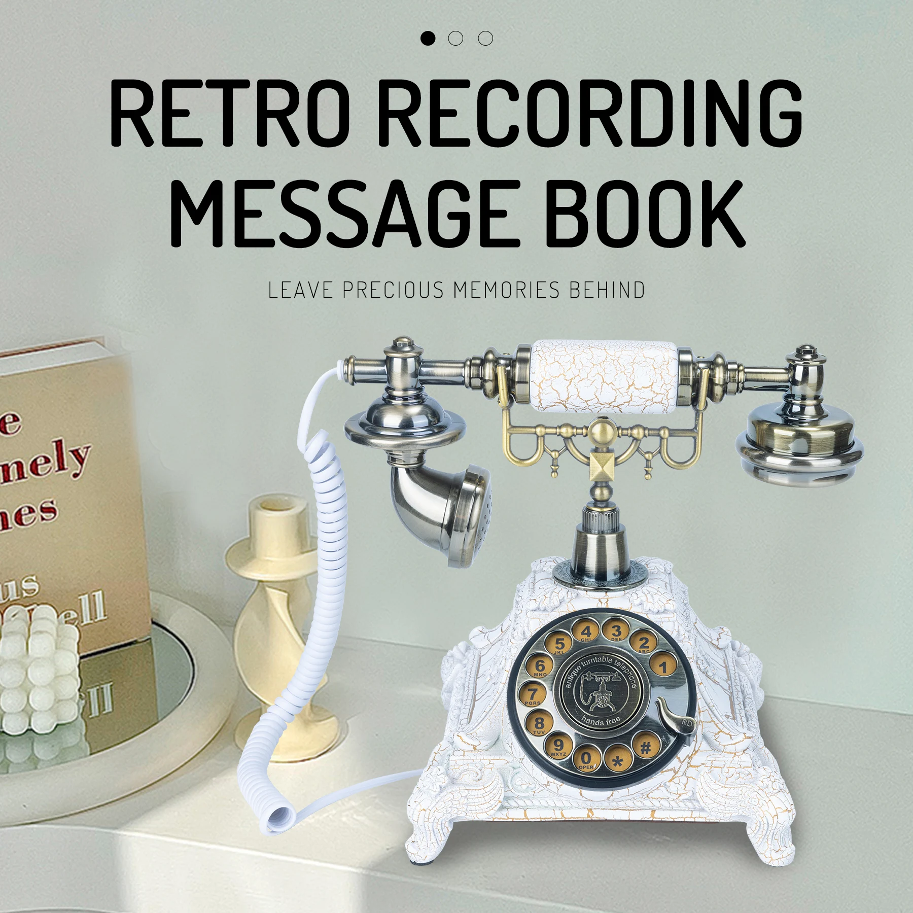 European Vintage Telephone Party Birthday Wedding Audio Message Book Unique Voice Blessings Real Emotions Precious Memories