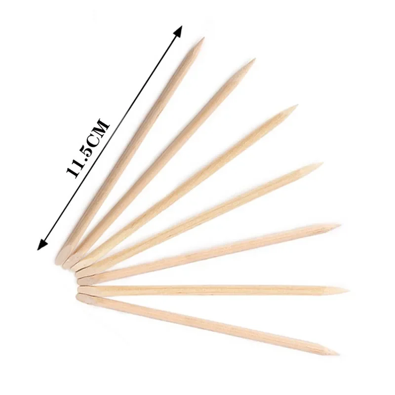50-300Pcs Wood Grain Dead Leather Push Double-head Drill Pipe Cuticle Remove Art Nails Wood Sticks Manicure Pedicure Cares Tools