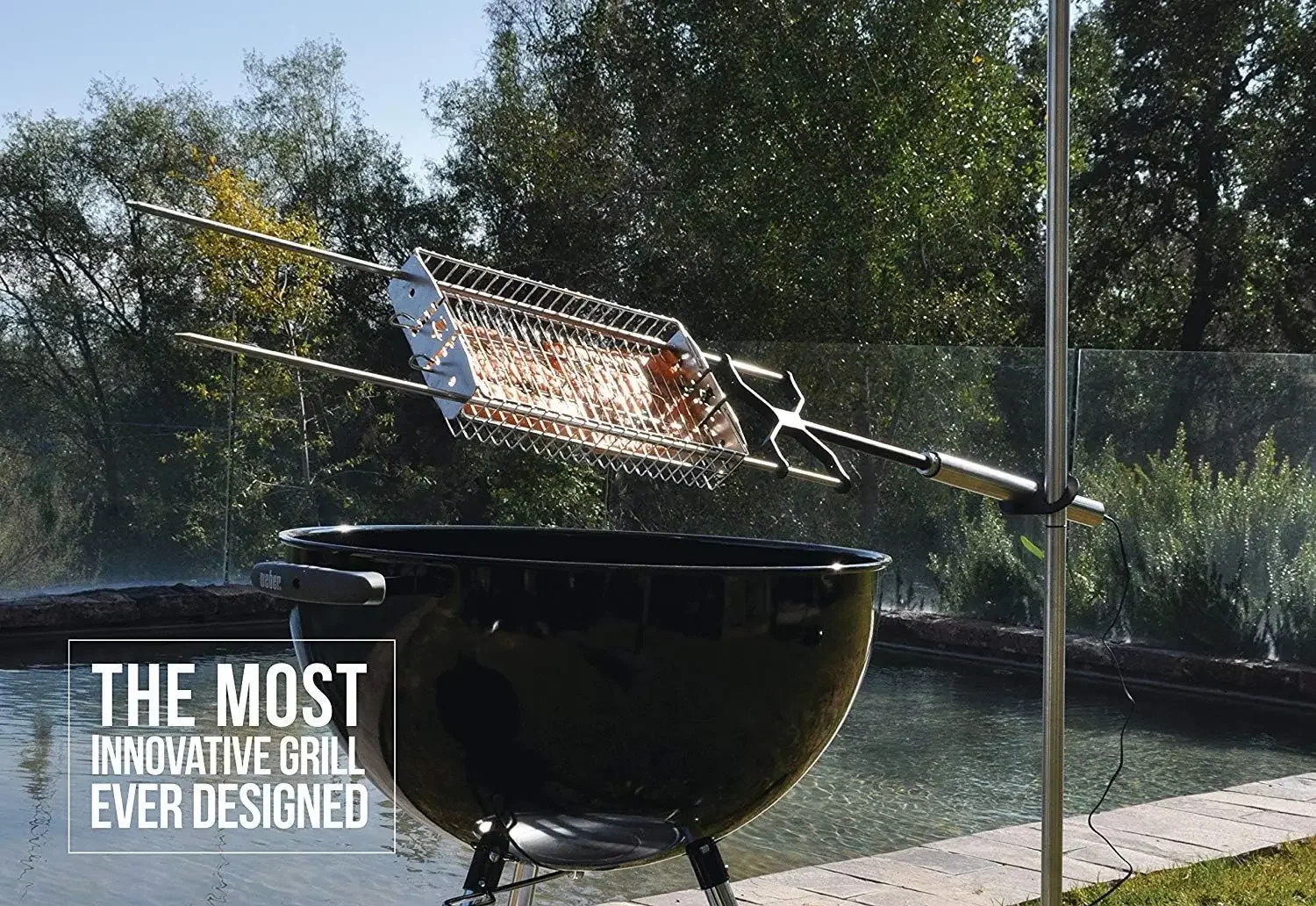 Rotisserie Grill - Heavy Duty Electric Rotisserie Kit for Home & Campfire Rotisserie - Motor Works on 110-240v 3
