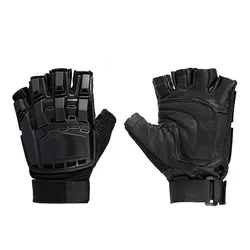 Enhanced Outdoor Techwear Tactical Half Finger Multifunction Sport Gloves (Black)