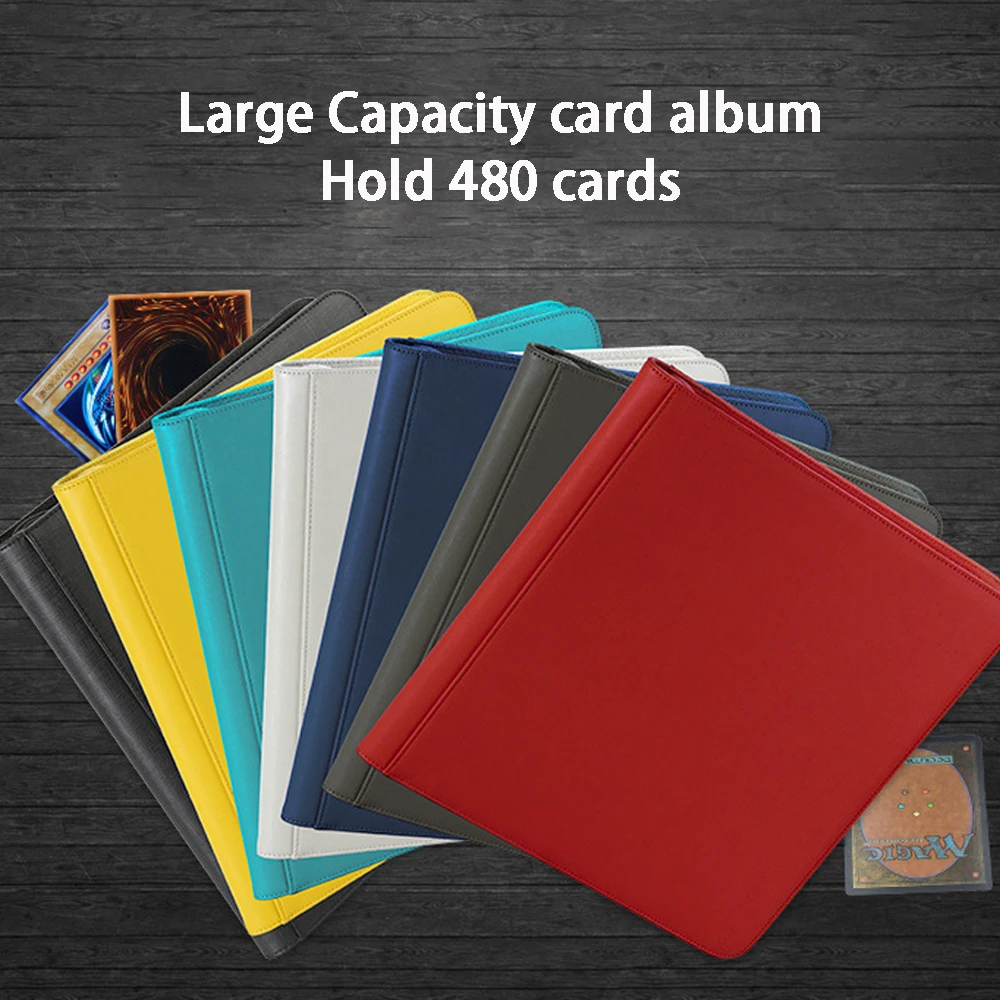 大容量ゲームカードコレクションアルバム、カードホルダー、保護アルバム、プロテクターアクセサリー、ポケモンカード用480枚のカードを保持