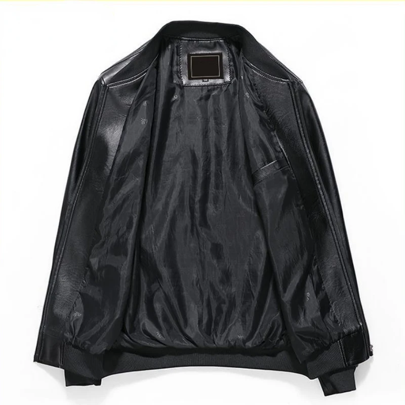 Militarily Tactics Motorcycle Jacket Men Leather Jacket Autumn Winter Fleece Coats Windproof Waterproof Stand Collar Zip Warm