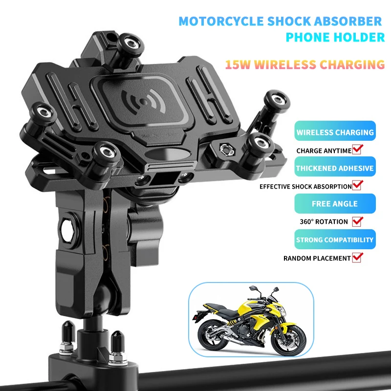 Motorcycle Mobile Phone Holder Wireless Charging  Kawasaki ER6N KLR650 ZRX1200 KLX300 X300 X250 Accesorios Bracket for kawasaki er6n er6f ninja650 2012 2017 2015 2016 motorcycle er6n license number plate frame holder bracket with led light