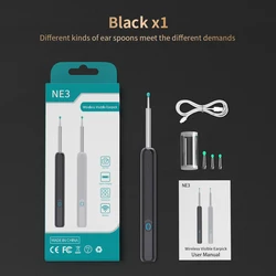 High Precision Wireless Ear Wax Removal Tool with Camera and LED Light (Black)