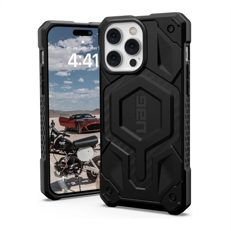 Originale Urban Armor Gear Uag Monarch Pro Fibra Di Carbonio Compatibile Con Custodia Magsafe Coque Per Iphone 13 14 15 Pro Max 15 Plus