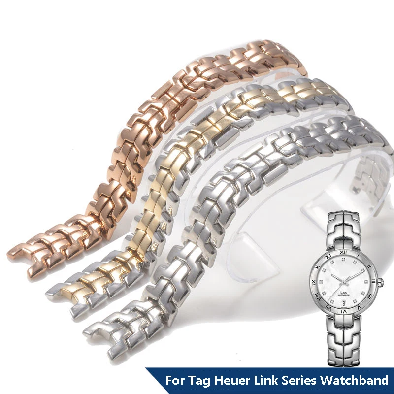 Cinturino In Acciaio Solido Fine Per Tag Heuer Link Series Femmina 15Mm Concavo 7.5Mm Cinturino Per Orologio