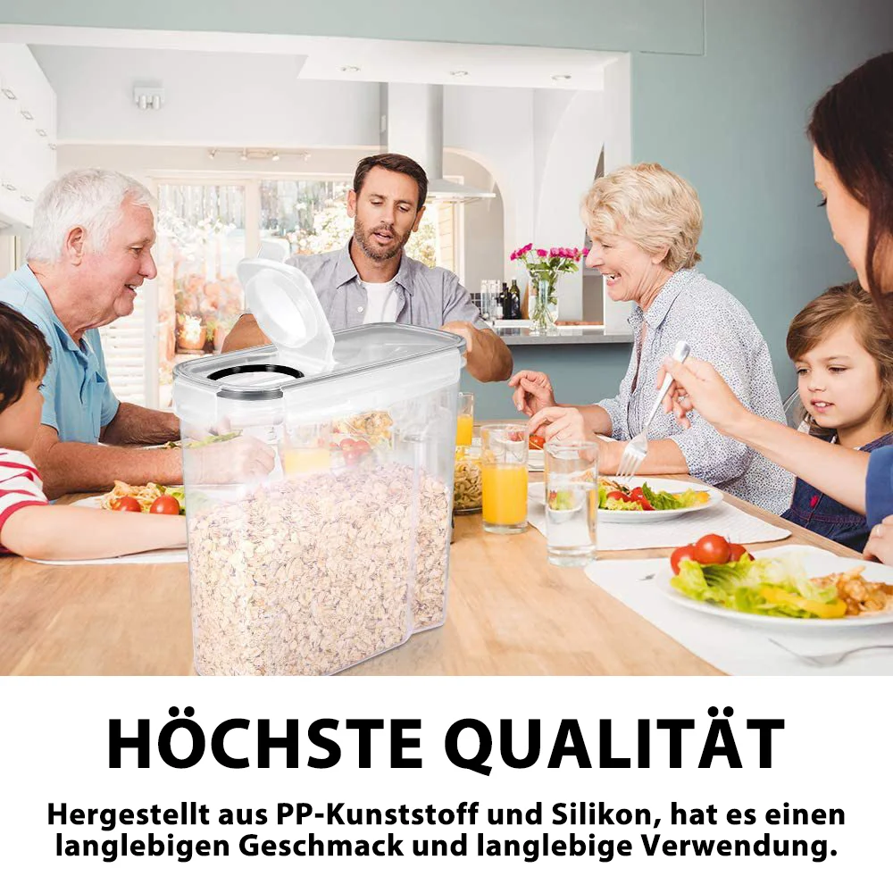 8-teiliges/12-teiliges Aufbewahrungsset: 4L luftdichte Vorratsdosen für Lebensmittel, Müsli, Süßigkeiten und Trockenwaren – Detail 8