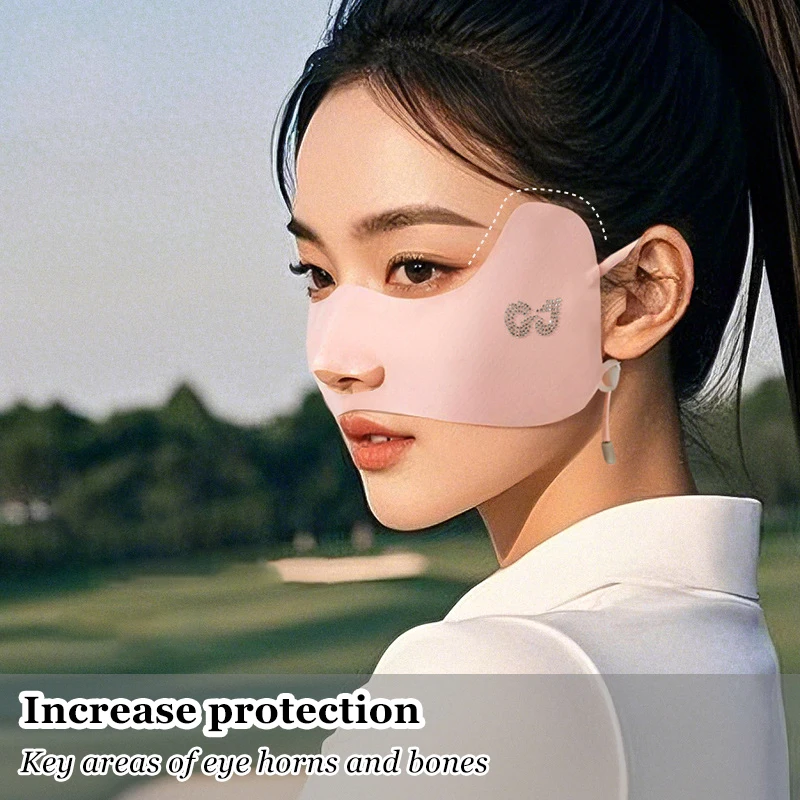 Summer Ice Silk Mask Breathable Sunscreen Face Scarf Eye Patches Anti-UV Eye Protection Mask Cycling Running Golf Face Masks