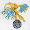 2024 Flat Rhinoceros Elephant Buckle Elephant & Rhinoceros With Ksitigarbha Staff Amulet Keychain w5476 4