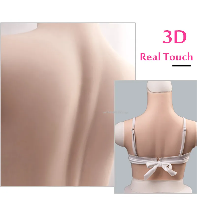 Artificial Breast Plate Transgender Tits Shemale Sissy Cross Dresser Fake Chest Bodysuit Boobs Toys For Adults Men Women Sexshop