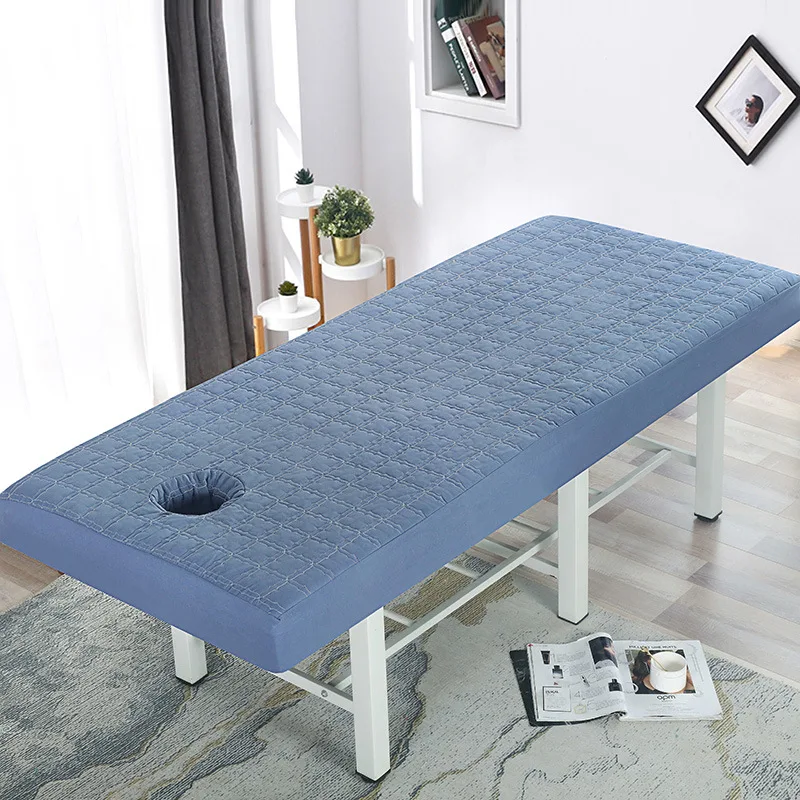 Beauty Salon Massage Table Fitted Bed Sheet, Skin-Friendly Massage Sheet, SPA Treatment Bed Cover with Breath Hole, 3 Sizes 6