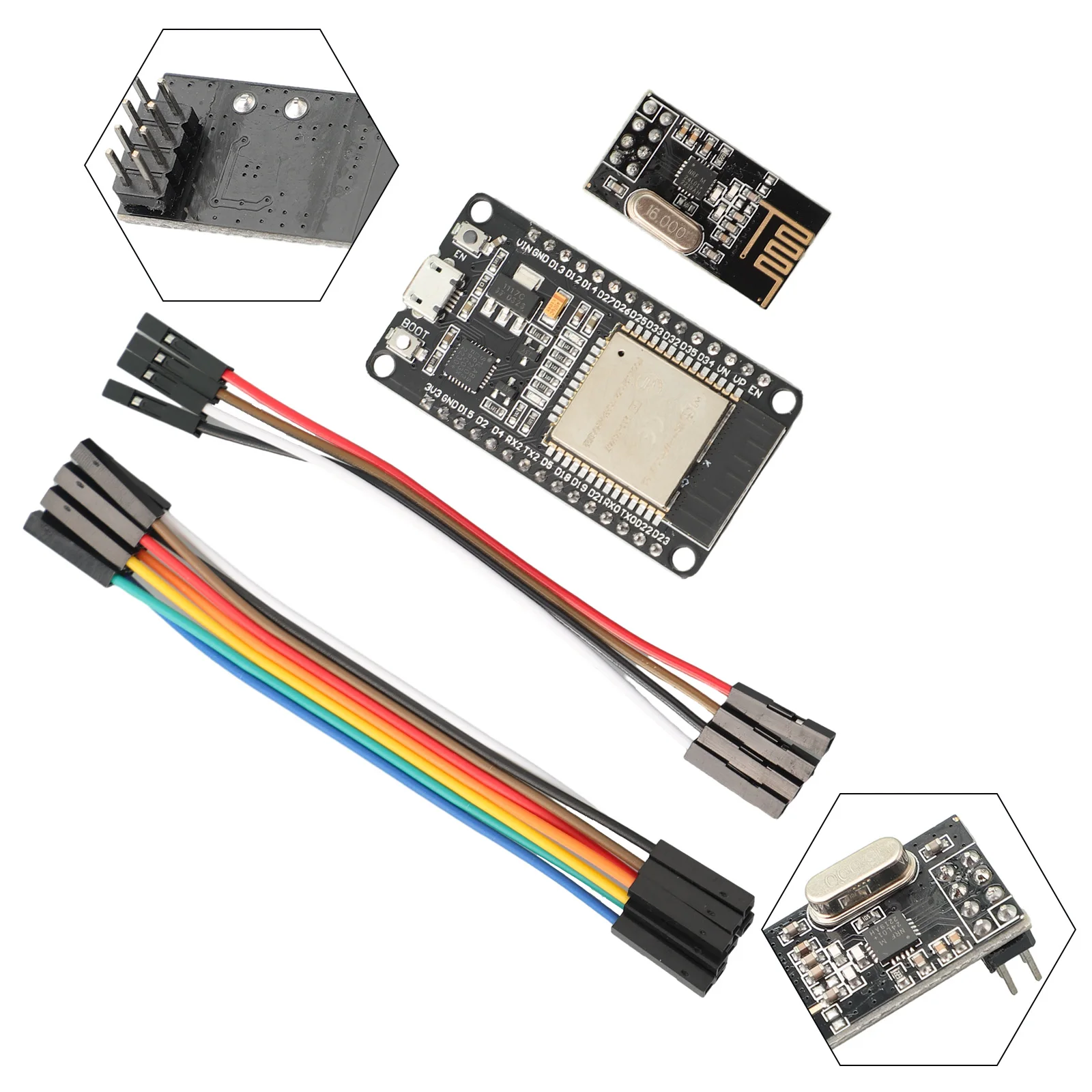 

ESP32+NRF24L01+Cable DTU for Hoymiles DIY Kit, Compact Design, Effortless PV Monitoring, High performance Components