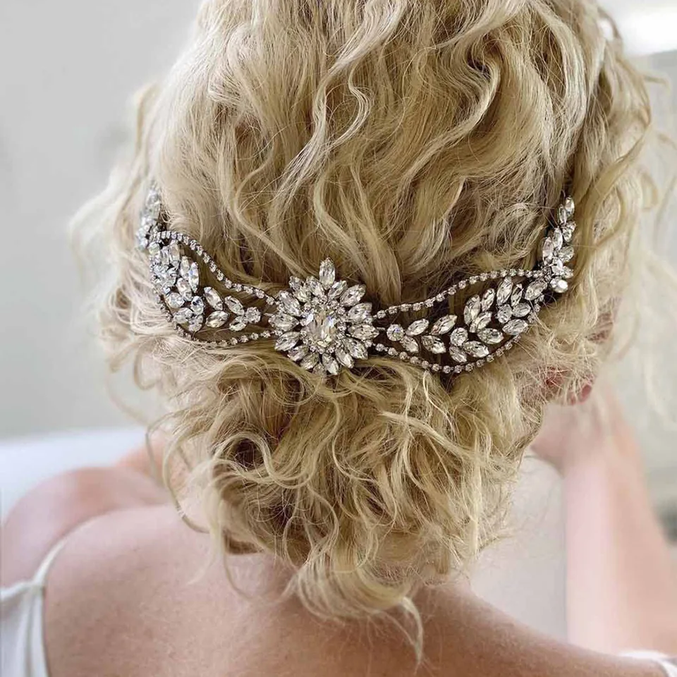 4 Fasce Per Capelli Con Strass E Fiori | Cerchietti Sposa E Damigella | Accessori Eleganti Per Matrimonio E Festa