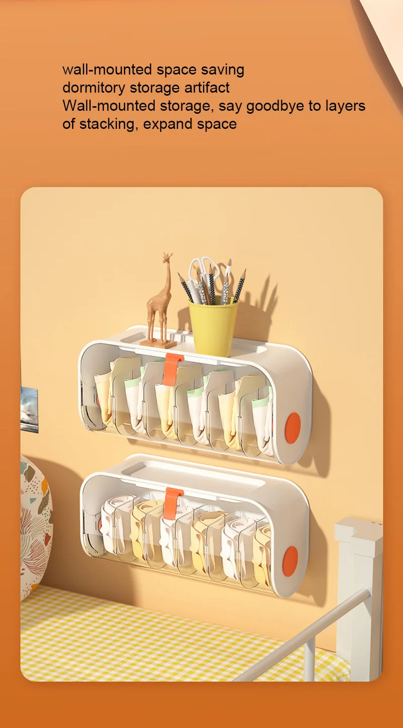 Multifuctional Socks Underwear Storage Artifact Wall-Mounted Punch Free Rack Holder Organizer