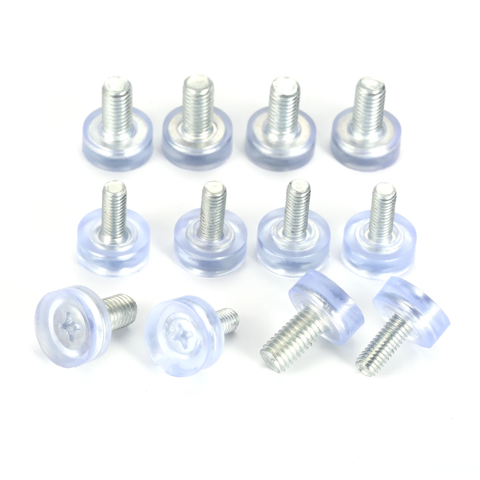 10pcs Furniture Feet Adjustable Transparent Pad Screw M6/M8*18mm Leveling Table Height Balance Chair Leg Protect Floor Anti-slip