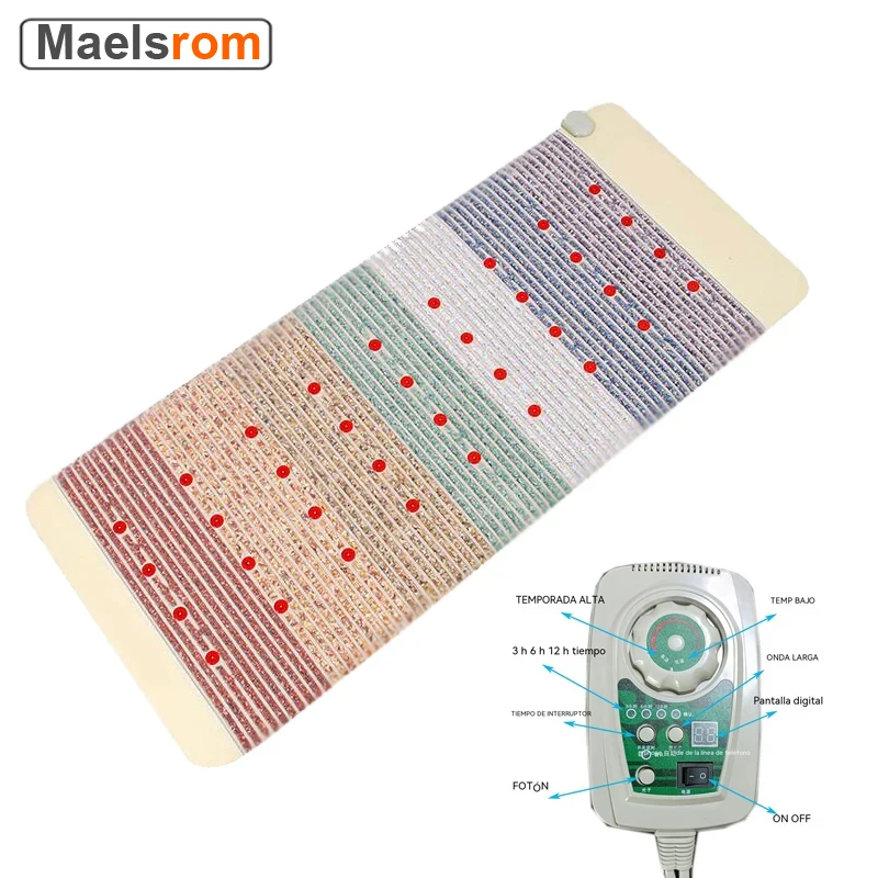 Negative Ion Gemstone Rainbow Heating Stone Mattress Far Infrared Photon Therapy Magnetic Bio Amethyst Heating Mat MassageCushio far infrared photon therapy magnetic bio amethyst heating mat negative ion gemstone stone massage mattress relief the pain