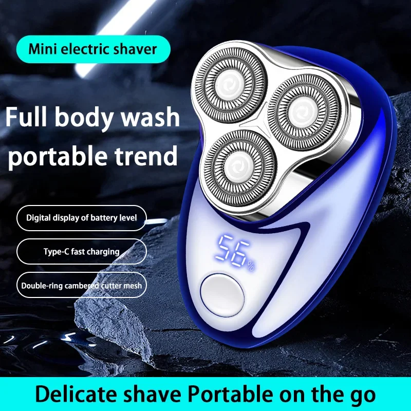 Xiaomi Mini Electric Shaver Portable Beard Knife TYPE-C Charging Three-Head Shavers Men Face Body Razor Digital Power Display 2