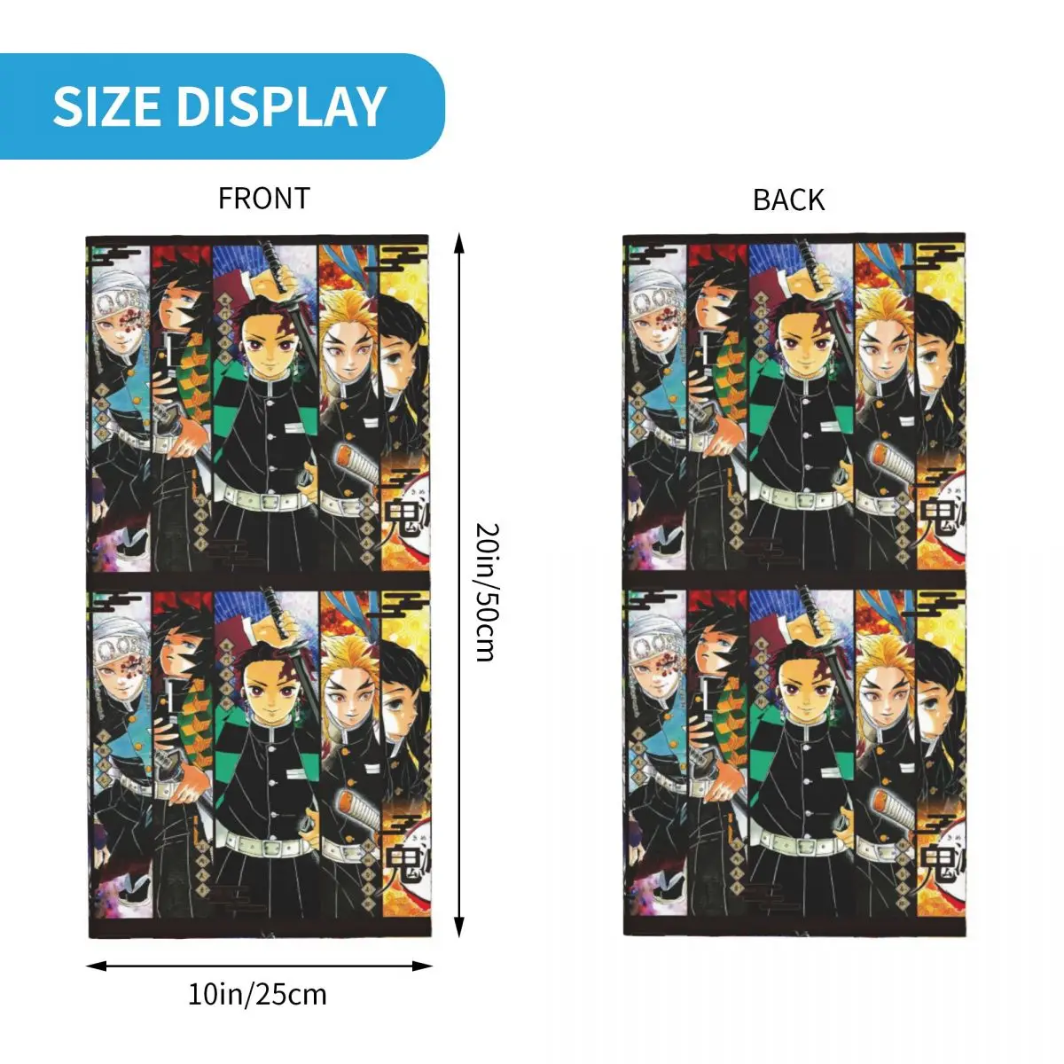 Kimestu No Yaiba Demon Slayer Bandana Winter Neck Warmer Men Windproof Wrap Face Scarf for Ski Gaiter Headband