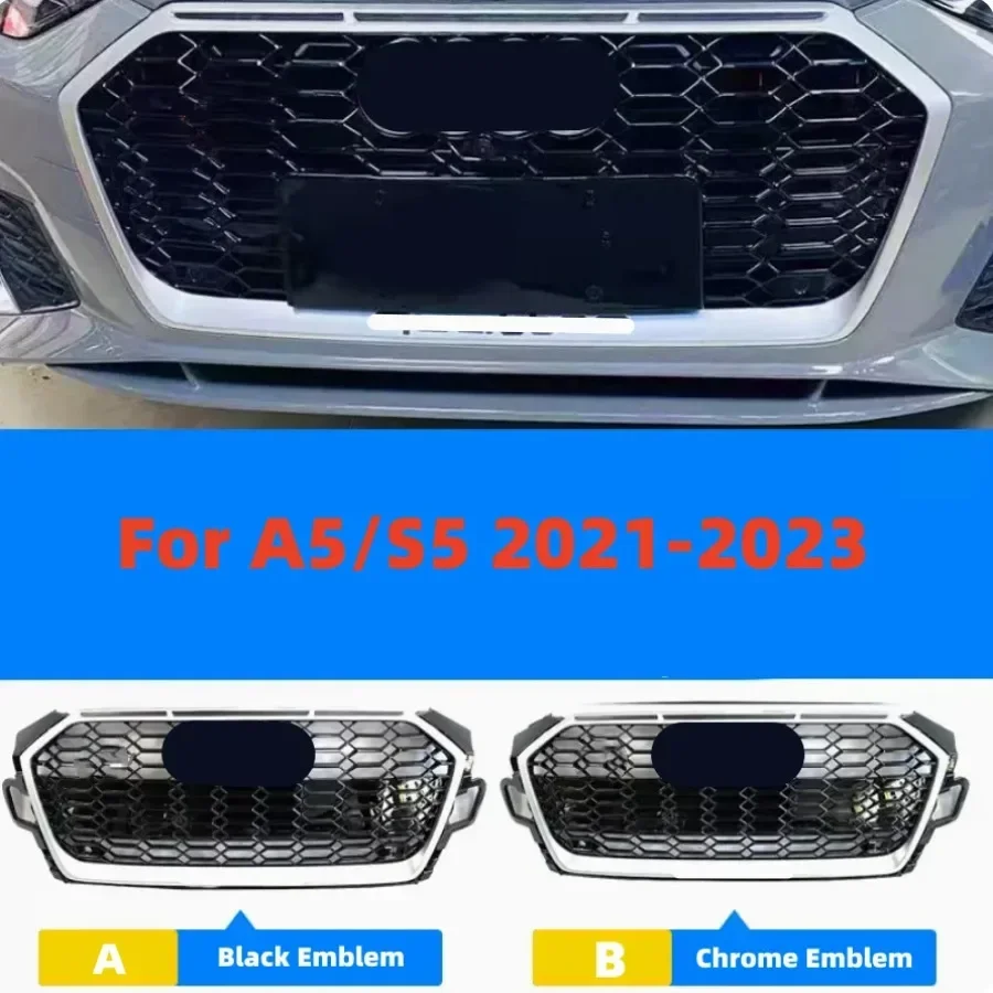 

Front Bumper Grill Center Grille for Audi A5/S5 20121 2022 2023(Refit for RS5 Style)For RS5 Grill