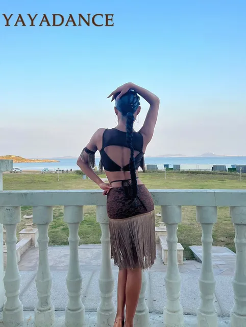 Suvoiier Damen Pailletten Tanzkleid - Latin Jazz Dance Bodysuit Mit Quaste