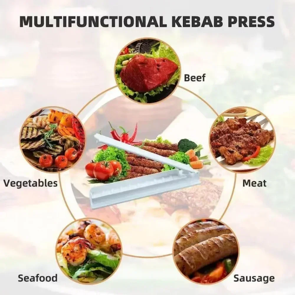 Single Row Kebab Maker Bbq Meat Skewer Machine Kebab Press Maker Reusable Plastic Bbq Skewer Preparation BBQ Tool
