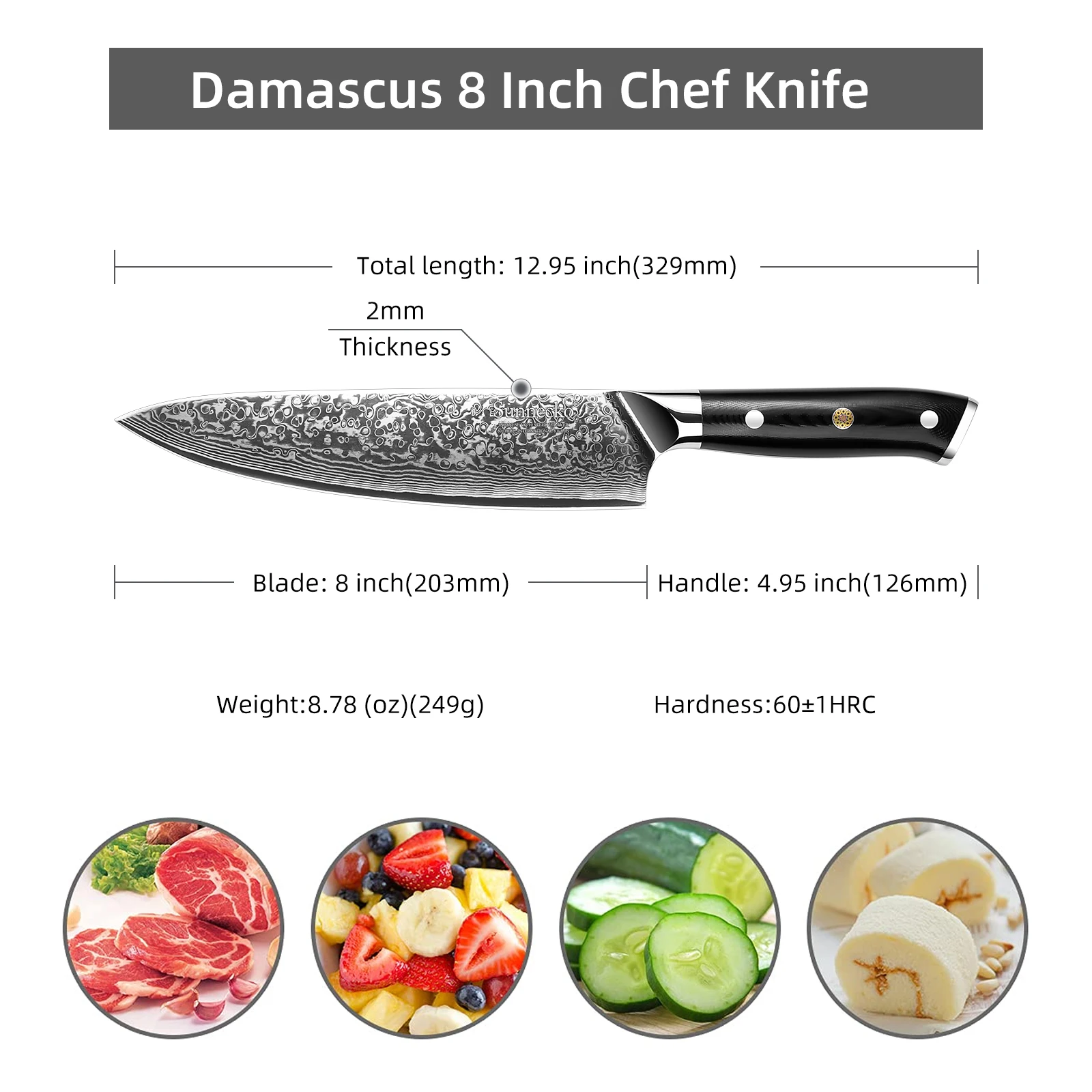 Keemake 2pcs Kitchen Knives Set 8 Chef 5utility Knife Japanese
