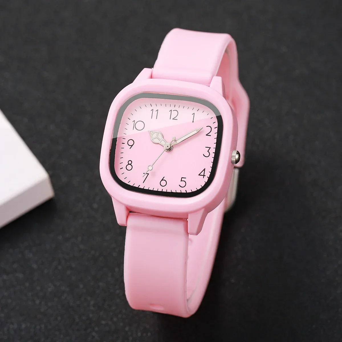 3PCS/Set Fashion Square Women Quartz Watches Casual Ladies Silicone Strap Wristwatch Girls Clock Reloj Mujer (Without Box)