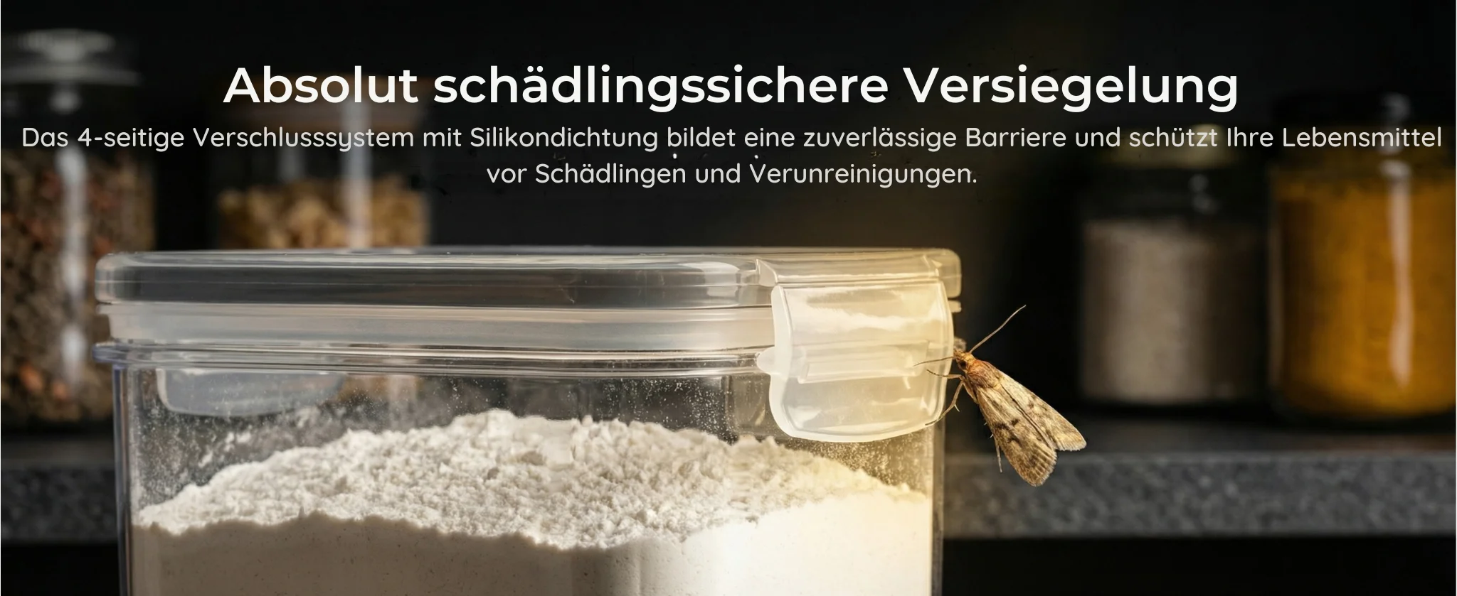 Vorratsdosen mit Deckel Luftdicht 25er Set, Stapelbare Aufbewahrungsbox Küche für Mehl, Spaghetti & Müsli, BPA-Freie Plastikbehälter für Apothekerschrank & Vorratskammer (0.8L bis 2.8L) – Detail 2