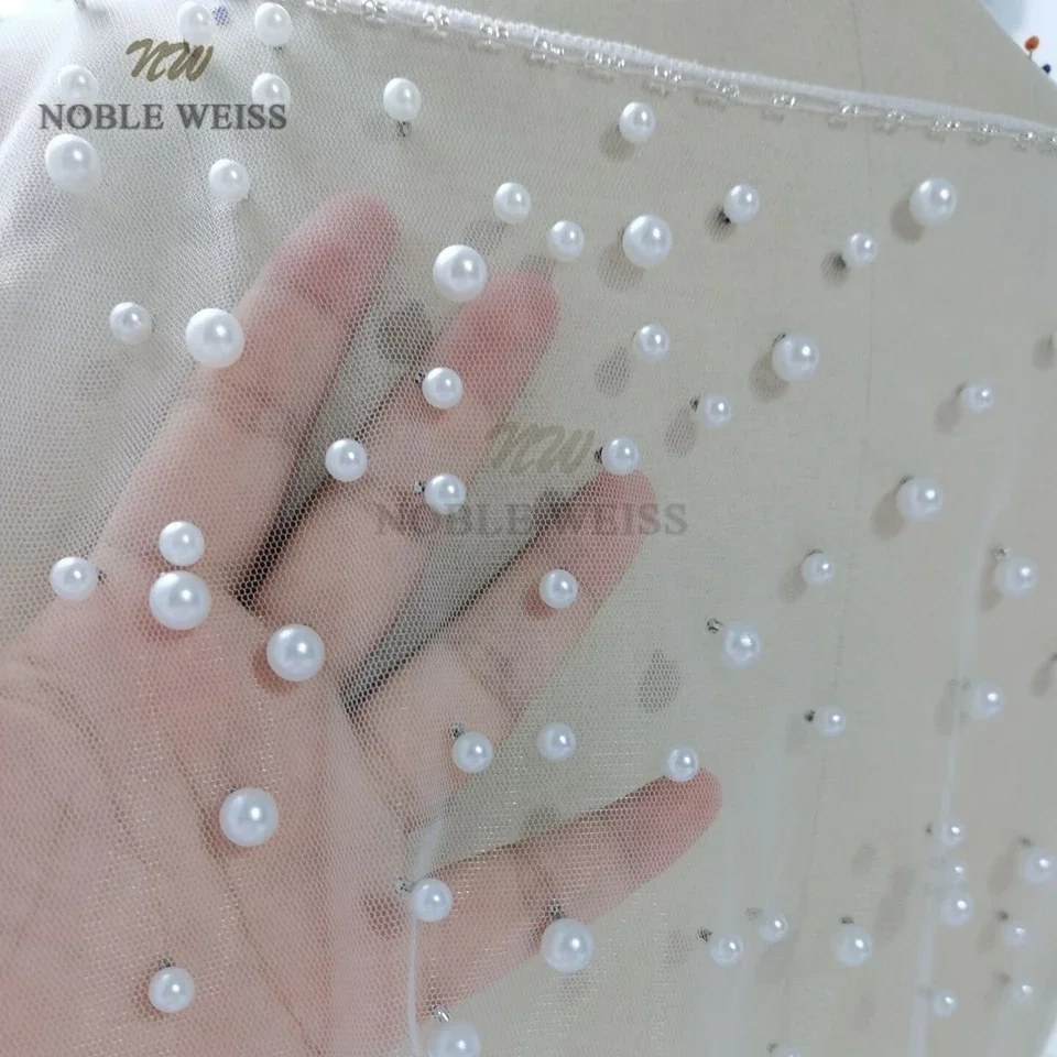 Pearls Tulle Satin Wedding Shawl Bolero Jackets For Bridal Party Coat Bridal Wrap Customized wedding shawl